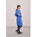 Knitted dress "Flowers" white/blue